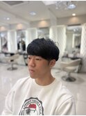 春◎ツーブロックマッシュパーマなし時短スタイリングで好印象