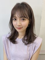 ハニーシブヤ(HONEY shibuya)&nbsp;レイヤーカット/ワンカール/ダークグレージュ/脱白髪染め１