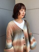 ヘアーアイストゥーレ(HAIR ICI TRE)&nbsp;チョコレートブラウンレイヤーボブボブパーマ/担当桜桃