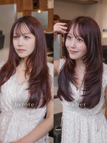 ヴィヴィッド オモテサンドウ(ViViD omotesando)&nbsp;ブリーチなし深みワインレッド/ロングレイヤー/ハイレイヤー