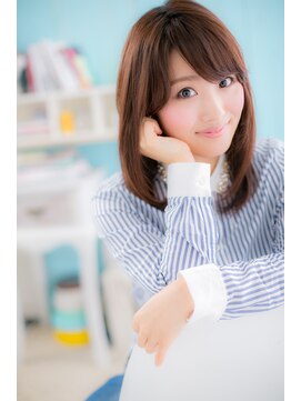 ミック ヘアアンドビューティー 大山店(miq  Hair&Beauty) ”斜めバングｘワンカール”がベストマッチ★愛されセミディ