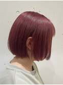 ピンクアッシュ/ピンクカラー/ボブ/韓国ヘア
