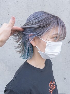 デビュー ヘアーメイク インナーカラー　アクリルブルー