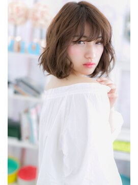 ミック ヘアアンドビューティー 大山店(miq  Hair&Beauty) 前髪パーマフェザーバング甘辛MIXフェミニンボブルフa1