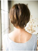 後ろからのシルエットも大人かわいい小顔ショートボブ【表参道】
