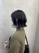 ファイブバイジエクト 堀江(FIVE by The Ect)&nbsp;ボブパーマ　ボブヘア　切りっぱなしボブ　インナーカラー