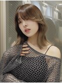 顔まわりレイヤー×韓国くびれヘア