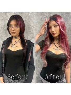 あるじゃんすー 梅田店 チェリーピンク#シールエクステ#イメチェン#韓国#インナー#梅田