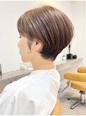40代50代60代ひし形くびれショート小顔クールオリーブグレージュ