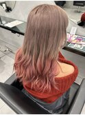 ミルクティーベージュ ペールピンクグラデーション 成増