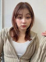 ハニー 町田(HONEY)&nbsp;ミニウルフ小顔レイヤーチェリーブラウン髪質改善卵型美髪2
