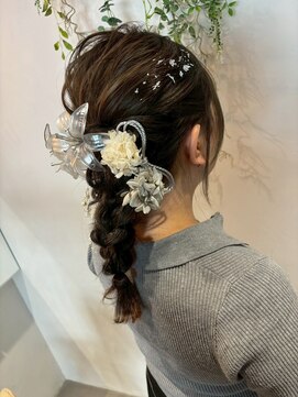 クレヨン ケース(Crayon case) ルーズ編み下ろしアップヘア ドレスヘア 結婚式 お呼ばれ 二次会