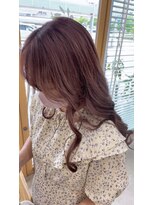 オリビアヘアー(OLIVIA HAIR) 柔らかミルクティーピンク×ブリーチ活かしカラー