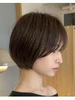 リアン アオヤマ(Liun Aoyama)&nbsp;大人丸みショート/前髪あり/ベージュカラー/30代/40代/50代