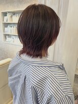 キャアリー(Caary)&nbsp;福山美容室carry ワインレッドブリーチありイルミナカラー透明感