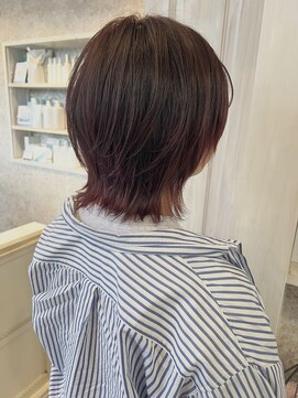 キャアリー(Caary) 福山美容室carry ワインレッドブリーチありイルミナカラー透明感