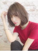 アンブレラカラー/こなれミディ/ウェーブパーマ/前髪/錦糸町