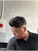 オールバックパーマ　<理容室>