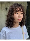 ミディアムパーマくるくるパーマスパイラルパーマ
