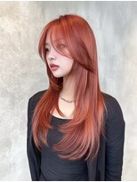 モアナ バイ ヘッドライト 大和店(Moana by HEADLIGHT)&nbsp;#レイヤー#ハッシュカット#オレンジ