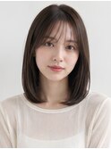 ミディアムヘア 内巻き ベージュカラー ダメージレス 髪質改善