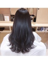 リールヘアー 久留米店(rire hair) 20代30代40代暗髪艶カラー 大人巻きスタイル