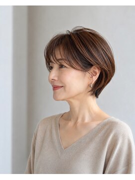 ハピネスフィール 宇治店(Happiness FEEL) 40代～60代白髪ぼかしショートボブナチュラルショート