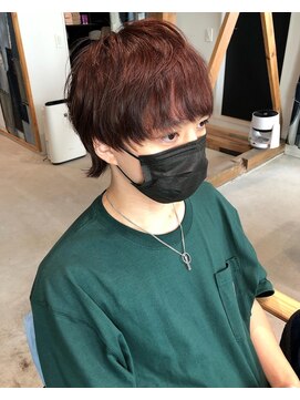 ヴァンキャトル デニム(vingt_quatre denim) ピンクカラーマッシュウルフ