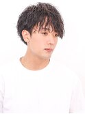 束感ショートマッシュパーマウルフ波巻きハイライト288