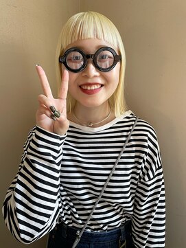 ソイ 下北沢(soi) 【抜きっぱなしblond】オン眉_ワイドバング_ケアブリーチ_ボブ