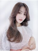 茨木20代30代40代韓国風シースルーバング垢抜けグレージュヘア