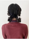 ゆるかわツインお団子ヘアアレンジ
