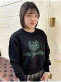 切りっぱなしボブ×オフブラック