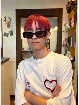 アズグロウヘアー(AS GROW HAIR) ビビッドレッド×ストレートマッシュ