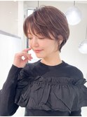 黒髪カタログ/ショート/オリーブグレー/小顔に見せるヘア☆155