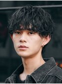 原宿波巻きスパイラルパーマシャドウパーマメンズマッシュfifth