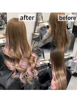 ネクスト 池袋(NEXT)&nbsp;ブラウンベージュ×ピンクハイライト