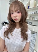 ミディアムレイヤーカット/髪質改善/韓国/前髪/新宿/ブリーチ