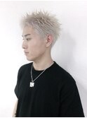 10代20代メンズハイトーンホワイトブリーチブロンドショート