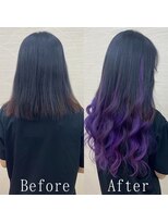あるじゃんすー 横浜店&nbsp;パープル#シールエクステ#デザインカラー#無造作カール#横浜