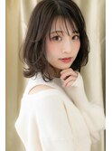 大人かわいいシースルー前髪黒髪ボブウルフTb4上尾20代30代40代