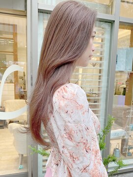 ネオリーブ アンド 渋谷店(Neolive &) 斜めバング/グレージュカラー/シルキーベージュ/韓国/渋谷