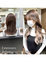 ディア(.eer) ハーフアップにもできるインナーカラー風エクステ80枚/心斎橋