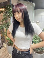 ヘアーアンドメイク ビス(HAIR&MAKE bis) ワインレッド×ブラック/ルーツカラー☆【多田華歌】