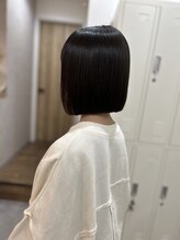 アンビシャス 福生(ambitious) 【下田】縮毛矯正似合わせカット切りっぱなしボブストレートヘア