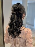 ハーフアップ / ゆるふわアレンジ / お呼ばれヘアセット / 太田