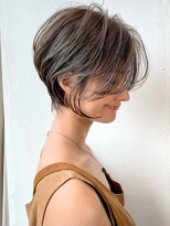 30代40代50代ショート似合わせ白髪ぼかし前髪あり髪型【安野】
