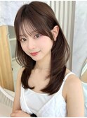 小顔レイヤーミディ×シースルーバング