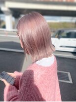 オーティティ(O-TETE)&nbsp;ミルクティピンクベージュ切りっぱなし外はねボブ小倉戸畑