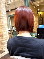 モナン(monan) ワンレンオレンジブラウンピンクボブ似合わせカット